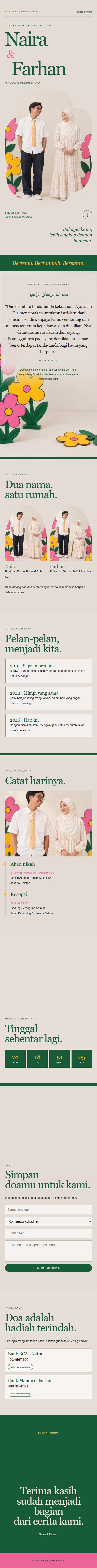 Contoh undangan pernikahan digital eksklusif Bunga Bersuka — ajakdatang.id