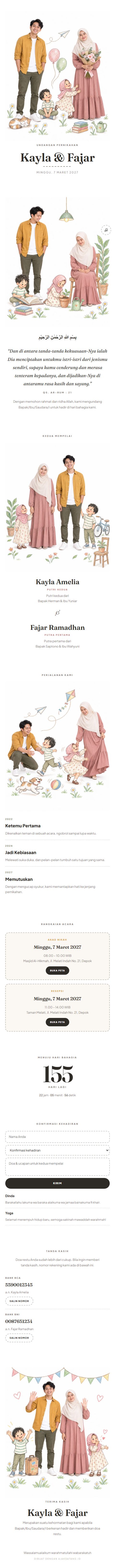 Contoh undangan pernikahan digital eksklusif Sketsa — ajakdatang.id