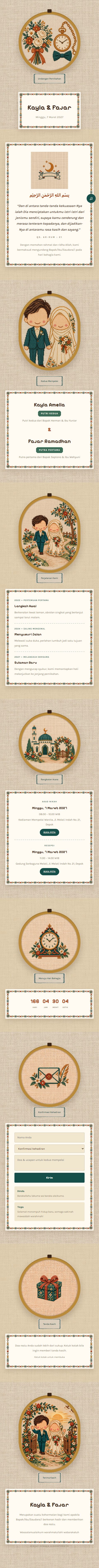 Contoh undangan pernikahan digital eksklusif Sulam (Cross-stitch) — ajakdatang.id