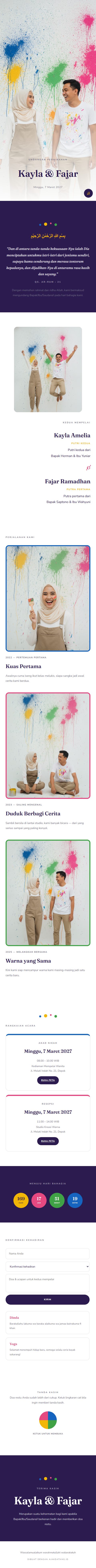 Contoh undangan pernikahan digital eksklusif Tumpah Warna — ajakdatang.id